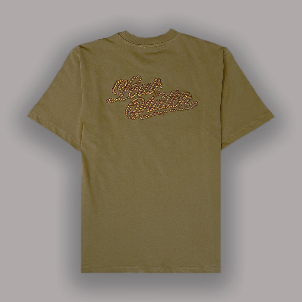 LV  Embroidered Signature Cotton T-Shirt