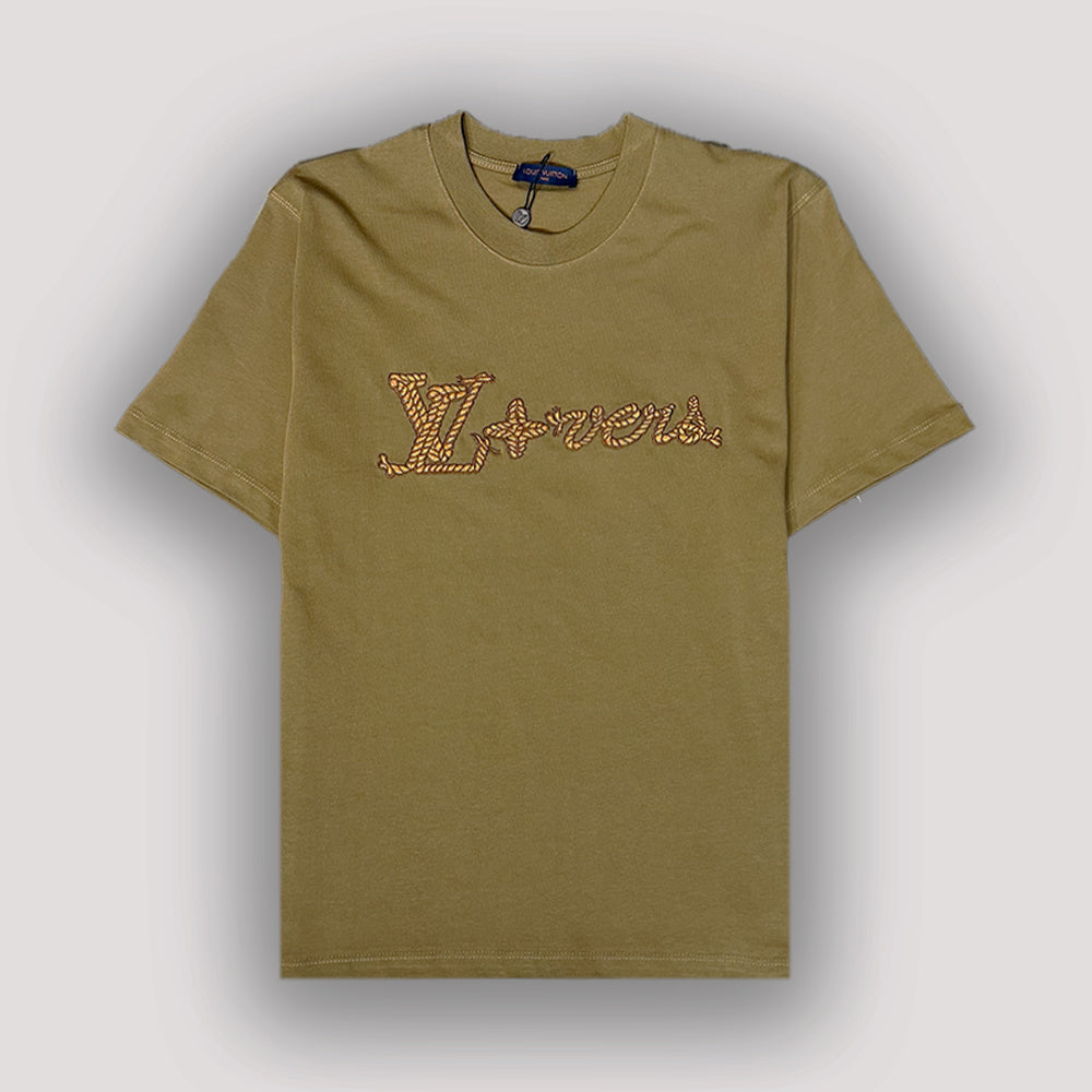 LV  Embroidered Signature Cotton T-Shirt