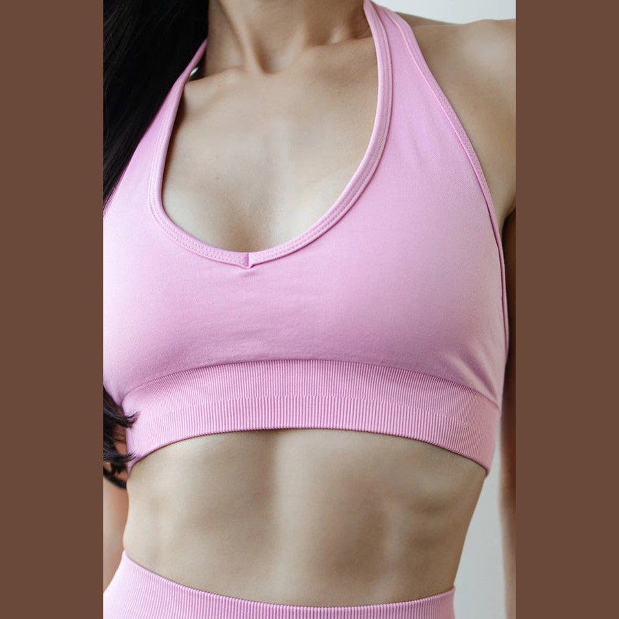 Halter Neck Seamless Sports Bra